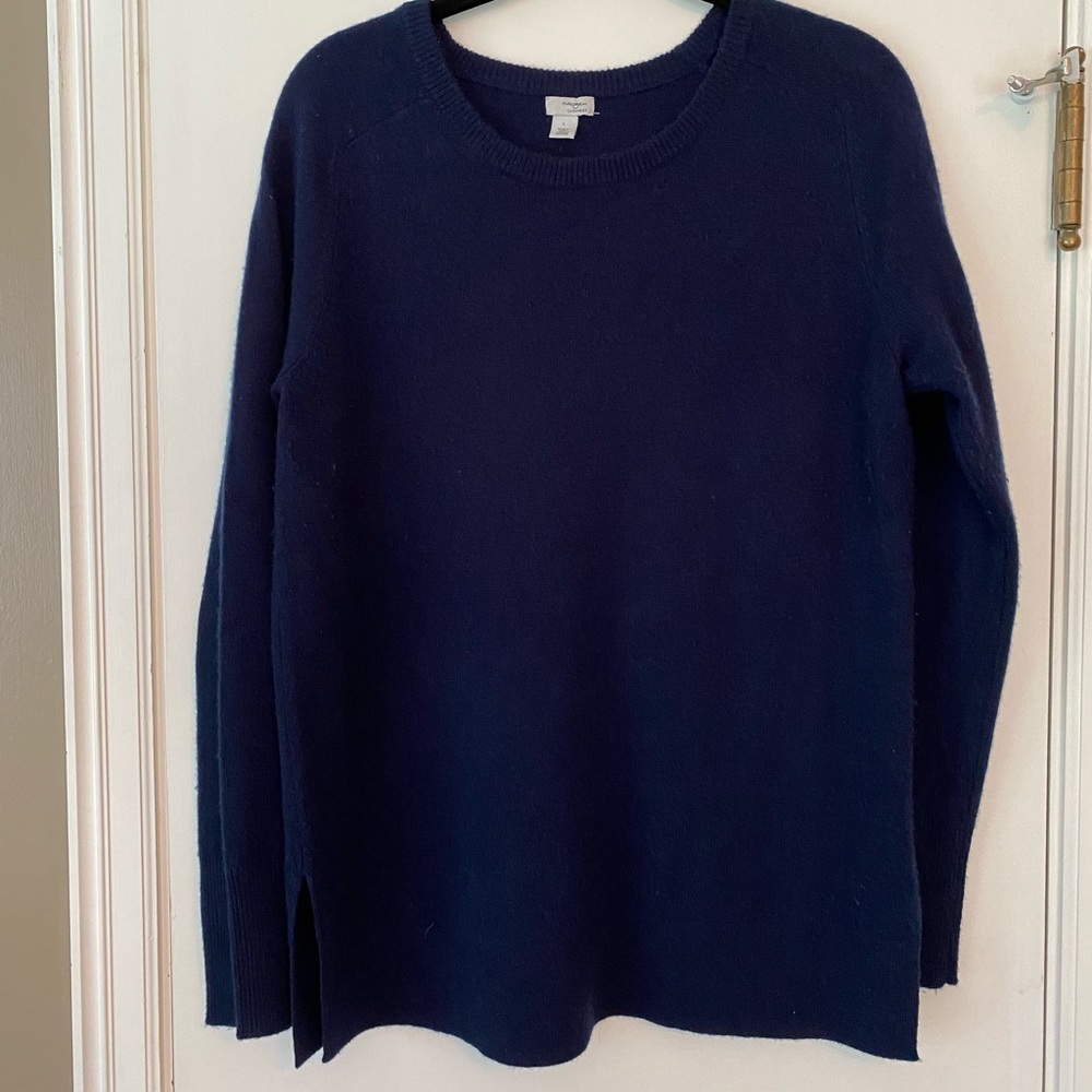 Halogen navy cashmere sweater tunic